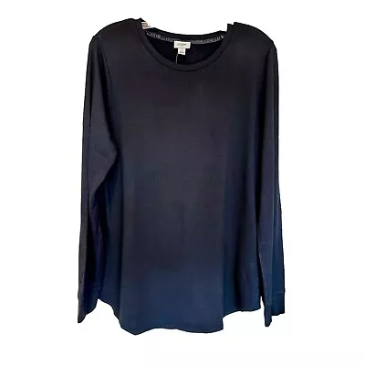 J. Crew Black Long-sleeve Super Comfy Crew Neck Tee T-shirt Size Large NWT • $25