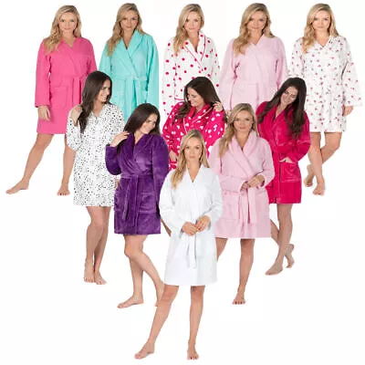 Ladies Dressing Gown Novelty Bed Coat Shawl Snuggle Fleece Top Forever Dreaming • £17.99