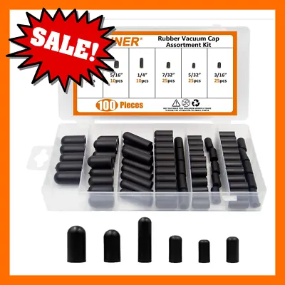 100 Pcs CARBURETOR & VACUUM RUBBER CAP PLUG ASSORTMENT KIT INTAKE VACUUM LINES • $14.99