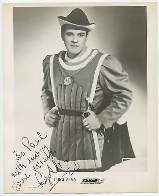 Luigi ALVA: Signed Photograph Of The Peruvian Tenor In Costume For VERDI (OPERA) • $60