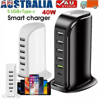 6Port 40W USB Hub Charging Dock Station Desktop Fast Charger Tower Power Adapter • $5.75