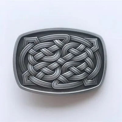 Cross Celtic Keltic Knot Rectangle Metal Belt Buckle • $9.99