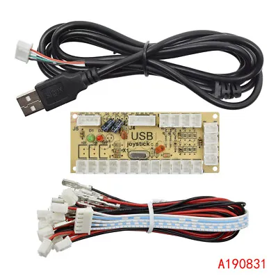 Zero Delay LED Arcade MAME Encoder USB To PC 5Pin Joystick PCB Module + Cables • $6.60