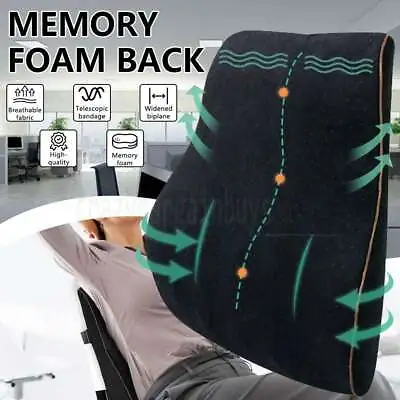 $25.75 • Buy Lumbar Support Pillow Memory Foam Back Cushion Pillow For Office Chair Computer