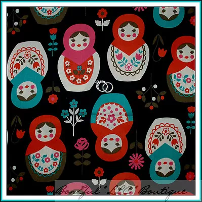 BonEful Fabric FQ Cotton Quilt VTG Russian Doll Matryoshka Nesting Toy Japan Kid • $7.18