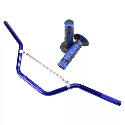Blue 7/8  Handlebars+Grips For Pit Dirt Trail Bike ATV Motorcycle Honda Yamaha • $39.49