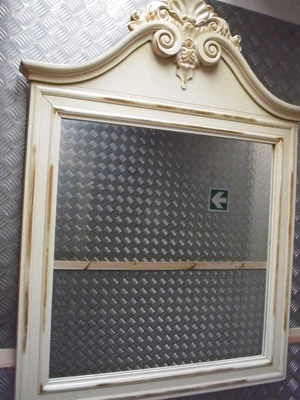 £19.99 • Buy LAURA ASHLEY French Baroque Style Lacquered Ivory Wall Hanging Mirror - CS H53