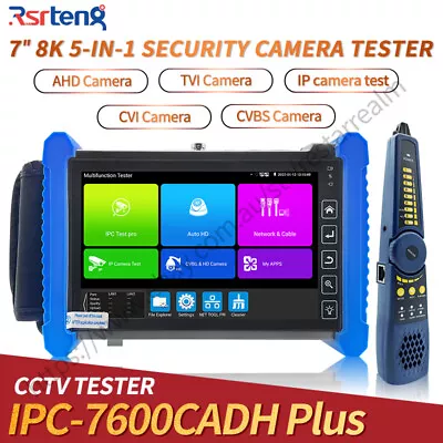 Rsrteng 7inch AHD CVI TVI POE VGA HDMI IPC-7600CADH Plus Security Camera Tester • $337.26