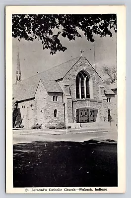 Wabash Indiana St. Bernard's Catholic Church Vintage IN Postcard 1950s • $7.83