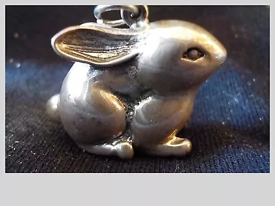 Vintage Solid Sterling Rabbit Pendant/Charm • $20