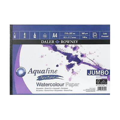 Daler Rowney - Jumbo Aquafine Textured Watercolour Sketchbook - 300gsm - 50 Pag • £21.51