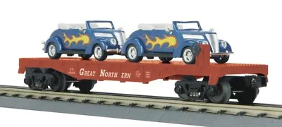 Mth Railking Great Northern Flat Car ‘37 Ford V8 Convertibles 30-76197! O Gauge • $74.99