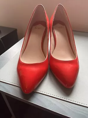 Red Patent Faith Ladies High Heel Shoes Size 7 • £0.99