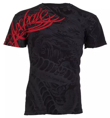 Archaic By Affliction Men's T-Shirt Dragon Rage Biker MMA Black • $24.99