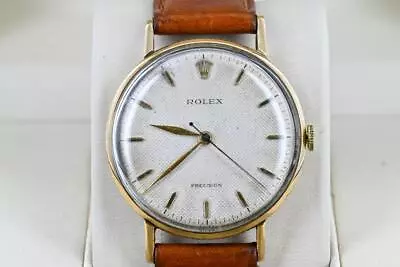 Rolex Precision 9ct Gold 33.5mm Wristwatch Cal 1210 D.S&S Case 1959 Coin Edged • £1950