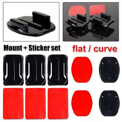 Pad Holder Adhesive Sticker Flat Curved Mounts For GoPro Hero Xiaomi Yi 4K • $5.82