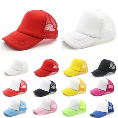 Trucker Hat Mesh Foam Cap Snapback Baseball Caps Adjustable Men Women Hats HOT • $3.37