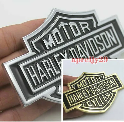 $15.99 • Buy Harley Davidson Motorcycle Body Emblem Badge Metal Sticker Black/Sliver/Gold