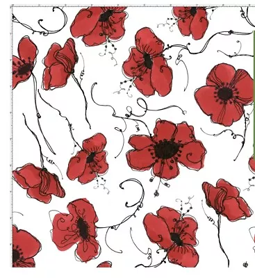 Poppies On White Lady In Red Loralie Designs • $9.99