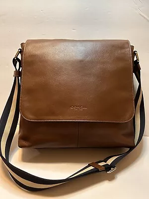 COACH Charles Men’s Leather Messenger Bag  Crossbody Bag  Saddle  F72362 EUC • $169