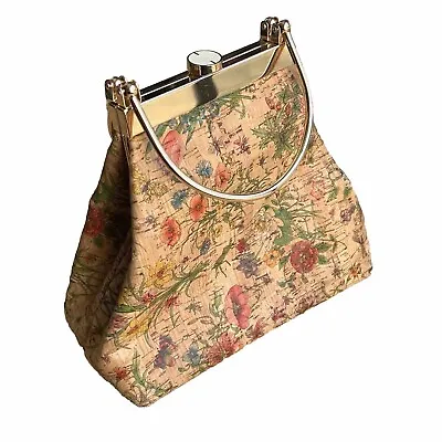 Haute Hippie Floral Handbag Sunshine Smiles Style AZ7380 Bugs Cork VB1 • $38