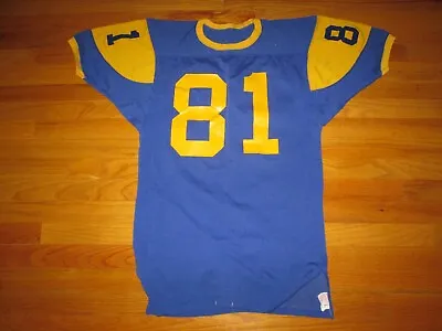 HANSEPORT Vtg 60s 70s Durene RAMS COLORS Football #81 Jersey T Shirt USA Hanes M • $99.99