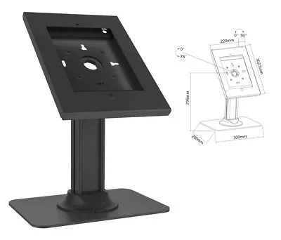 Black IPAD 2 3 4 AIR ANTI THEFT TAMPER SECURE STAND POS TABLE DESK HOLDER MOUNT • £24.99