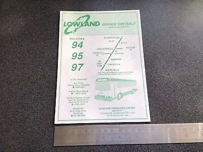 £5 • Buy Lowland Scottish Bus Group Timetable Route 94 95 97 December 1993 Edinburgh
