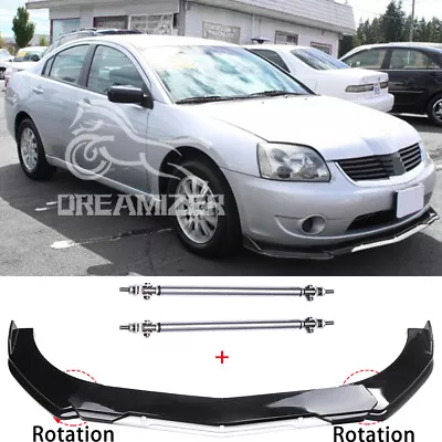 For Mitsubishi Galant Black Whte Front Bumper Lip Spoiler Splitter + Strut Rods • $89.07