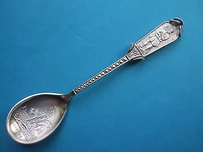 Antique 830 Silver Norwegian Nordkap Picture Bowl Spoon By Marius Hammer Vgc • £29