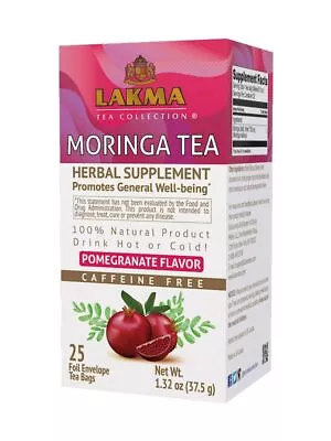 Lakma Moringa Oleifera Tea With Pomegranate - 25 Tea Bags • $21.99