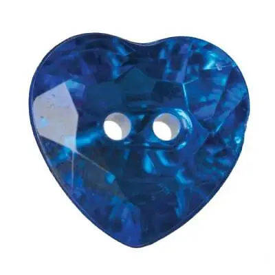 £3.35 • Buy Bling Diamante Buttons Haberdashery Sewing Hemline, Blue Heart Or Round Sparkle