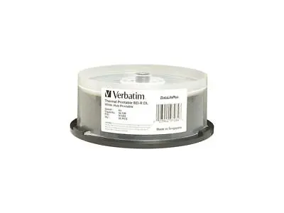 Verbatim 50GB 6X BD-R DL Thermal Printable 25 Packs Disc Model 97284 • $89.99