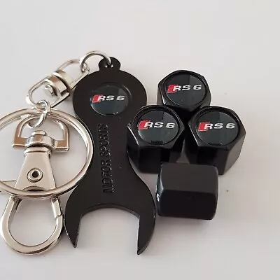 RS6 S LINE Metal Wheel Valve Dust Caps All Models Spanner/Keyring RRP £9.99 50% • $6.21