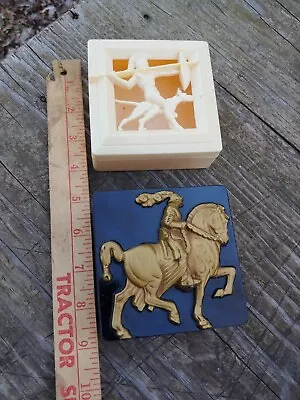 2 Vintage Hickok Bakelite KNIGHT ON HORSE Trinket Box Jewels Mens Vanity Decor • $14.99