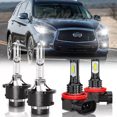 For Infiniti QX60 2014 2015-2017 4X HID LED Headlight Bulbs Hi/Lo+Fog Light Kit • $35.47