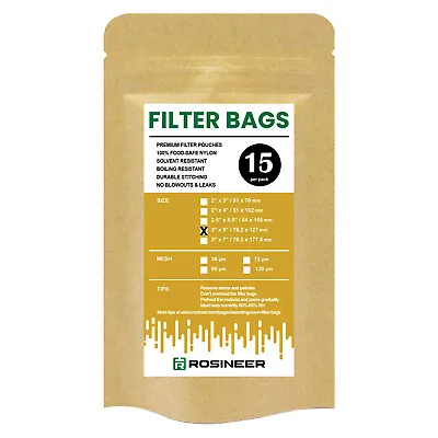 Rosineer Premium Filter Bags 3  X 5  36/72/90/120 Micron Mesh Options • $12.95