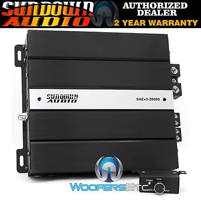 SUNDOWN AUDIO SAEv3-2000D AMP 2000W RMS MONOBLOCK SUBWOOFERS BASS AMPLIFIER NEW • $249.99