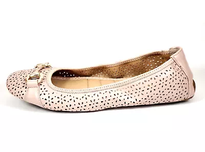 Me Too Lila Womens Pink Faux Leather Cutout Ballet Flats Shoes Size 8 • $26.95