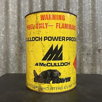 McCulloch Eager Beaver Chainsaw Vintage Fuel Tin Oil Can • $77.90