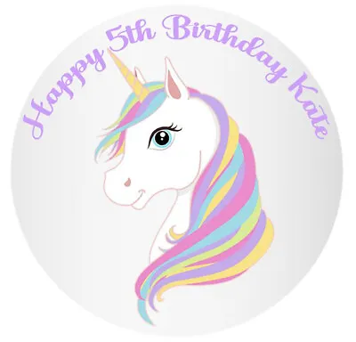 $12.95 • Buy Unicorn Personalised Edible Cake Decoration Image Topper Birthday Party Cake