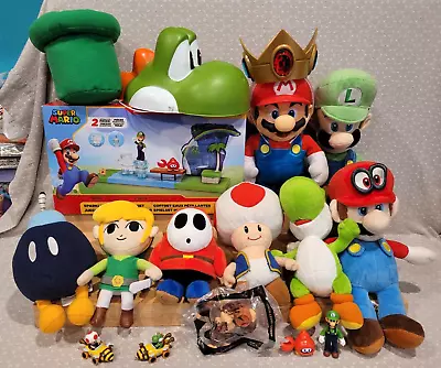 Super Mario Luigi Yoshi Shy Guy Walugi Huckit Pipe Bob Omb Plush Toy Figure Lot • $99.99