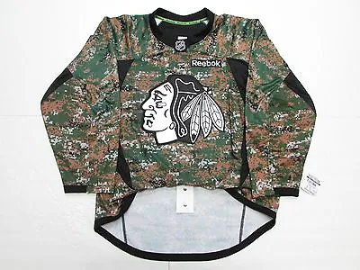 Chicago Blackhawks Authentic Military Camo Veterans Day Reebok Hockey Jersey • $199.99