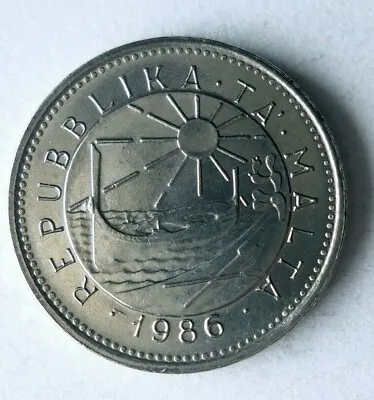 1986 MALTA 5 CENTS - RARE AU Quality Coin - FREE SHIP - Bin #330 • $5.99
