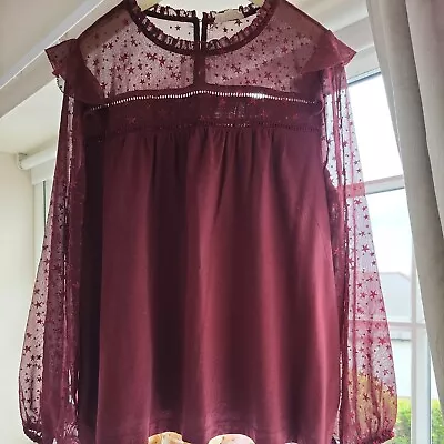 Fat Face Ladies Blouse 18 Pretty Wine Colour • £5.99