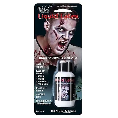 1oz Liquid Latex Zombie Bottle Fancy Dress Halloween Makeup Wound Scars Wrinkles • £3.75