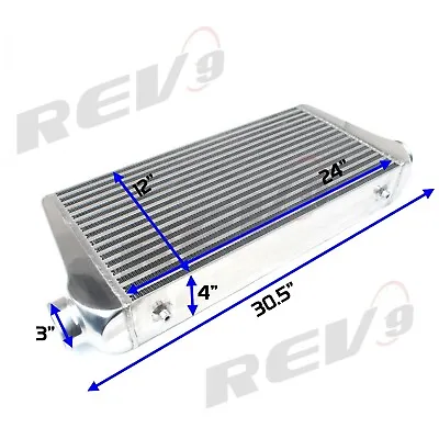 Rev9 Spec R FMIC Aluminum Front Mount Intercooler 3  Inlet/outlet 30.5x12x4 800h • $196