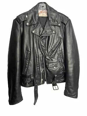 Vintage Excelled Motorcycle Leather Jacket Mens 38R USA Biker Quilted Coat READ • $112.50