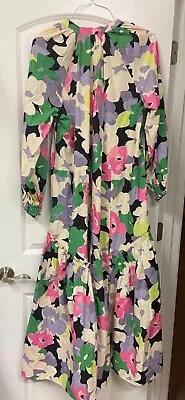 H&M Floral Maxi Dress Size Small MuMu Style Long Sleeves Loose • $24.99