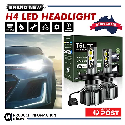 H4 9003LED Headlight6000K Kit For Toyota Hilux KUN26 Ute 3.0 D-4D 4WD 2006-2015 • $46.99
